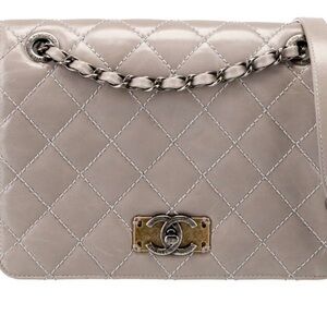 CHANEL Glazed Calfskin Medium Quilted Day Trip Flip Bag - Crossbody